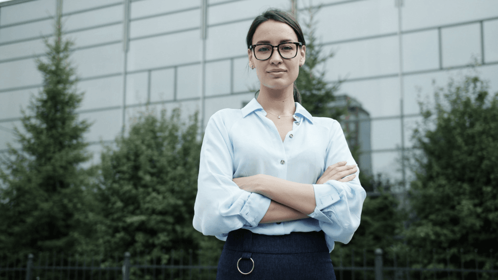 Business professional outside an office — Figma hero image