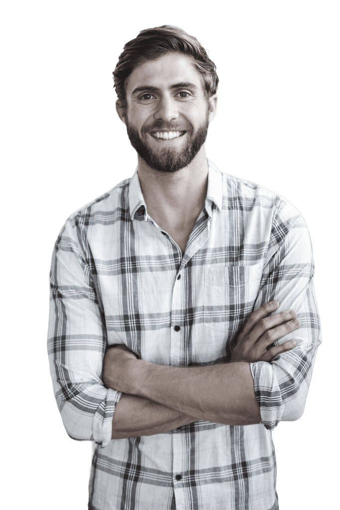 Smiling tradesperson from the Figma design