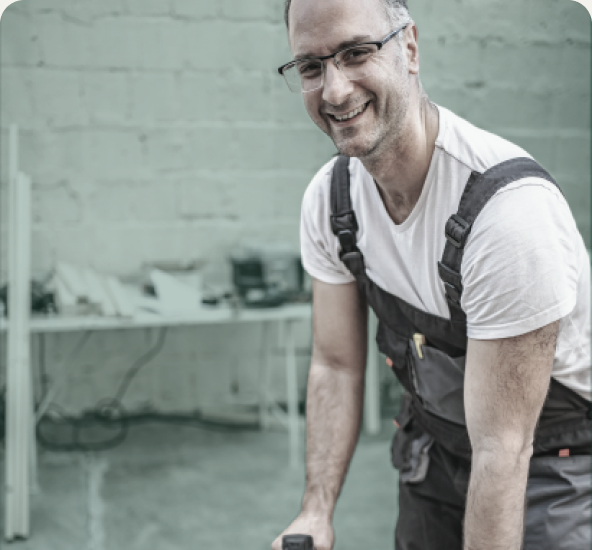 Tradesperson in his workshop