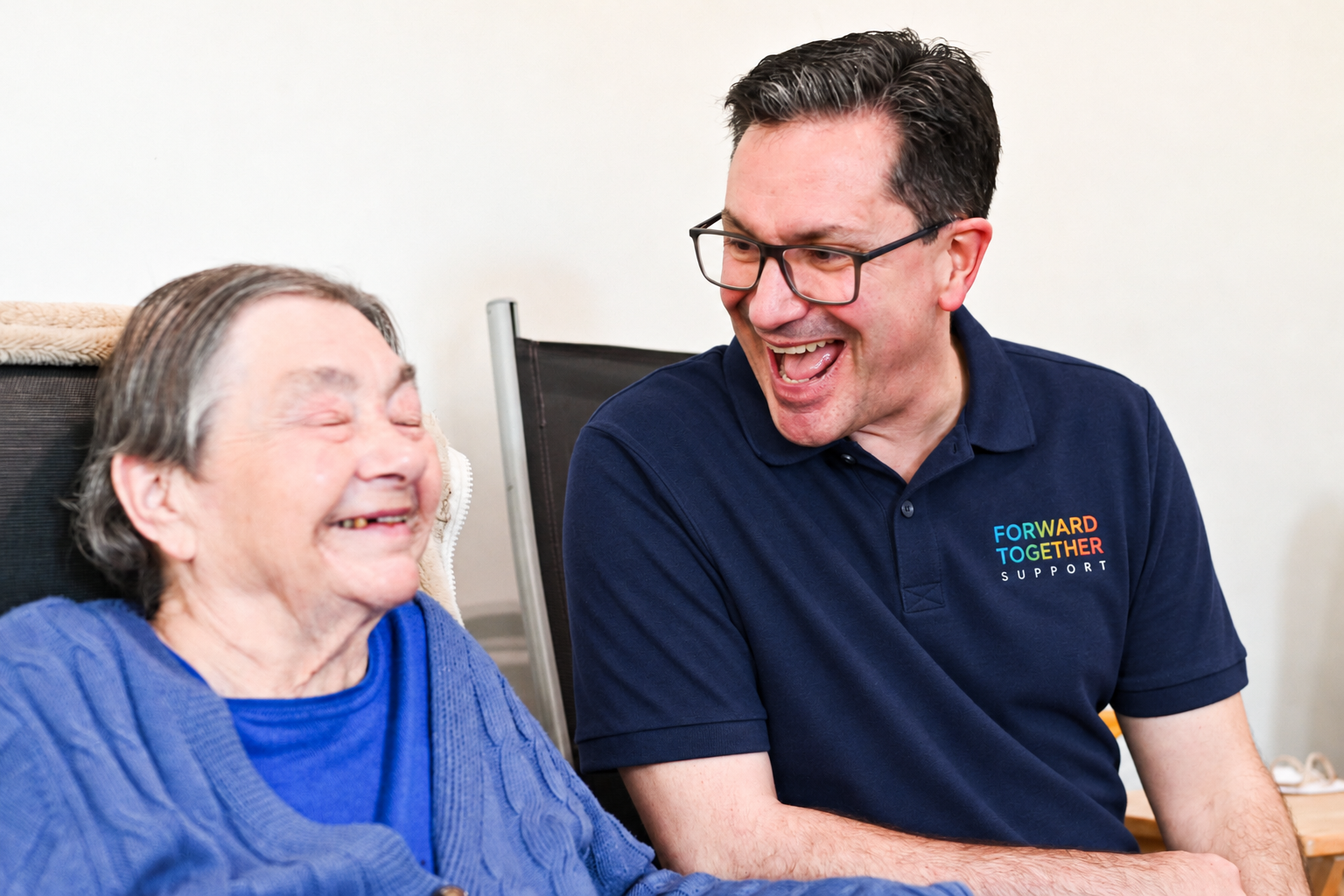 Support worker with a participant