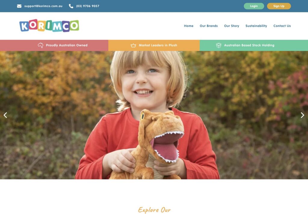 Korimco website screenshot