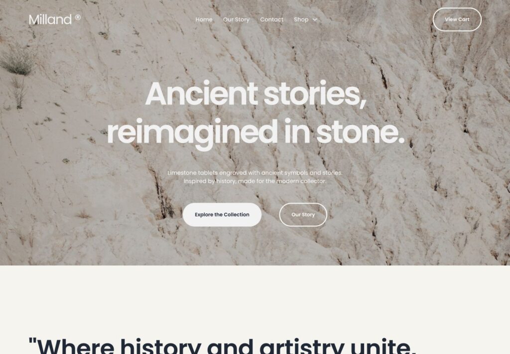 Milland website screenshot