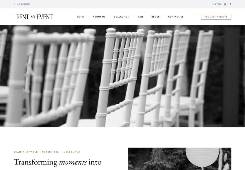 Rent My Event website screenshot