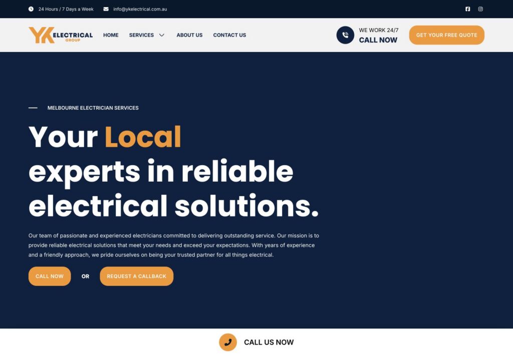 YK Electrical Group website screenshot